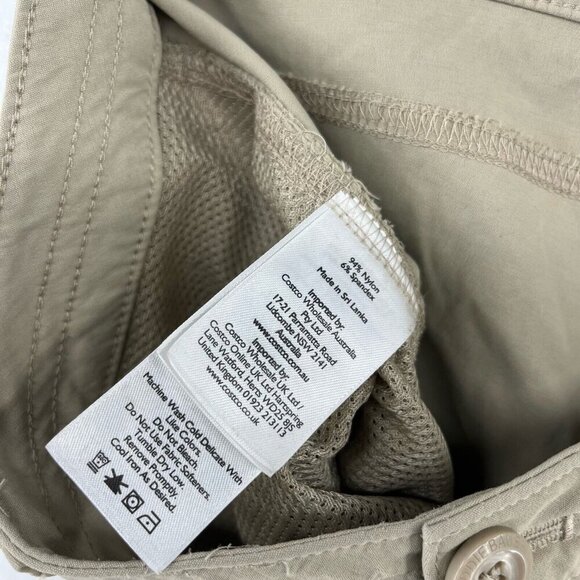 Eddie Bauer Cropped Pants Women's 8 Khaki Brown Midrise Zip Pocket Hiking Casual - Picture 12 of 13